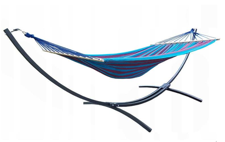 Suporte para rede com rede 220 x 160 cm azul e roxa