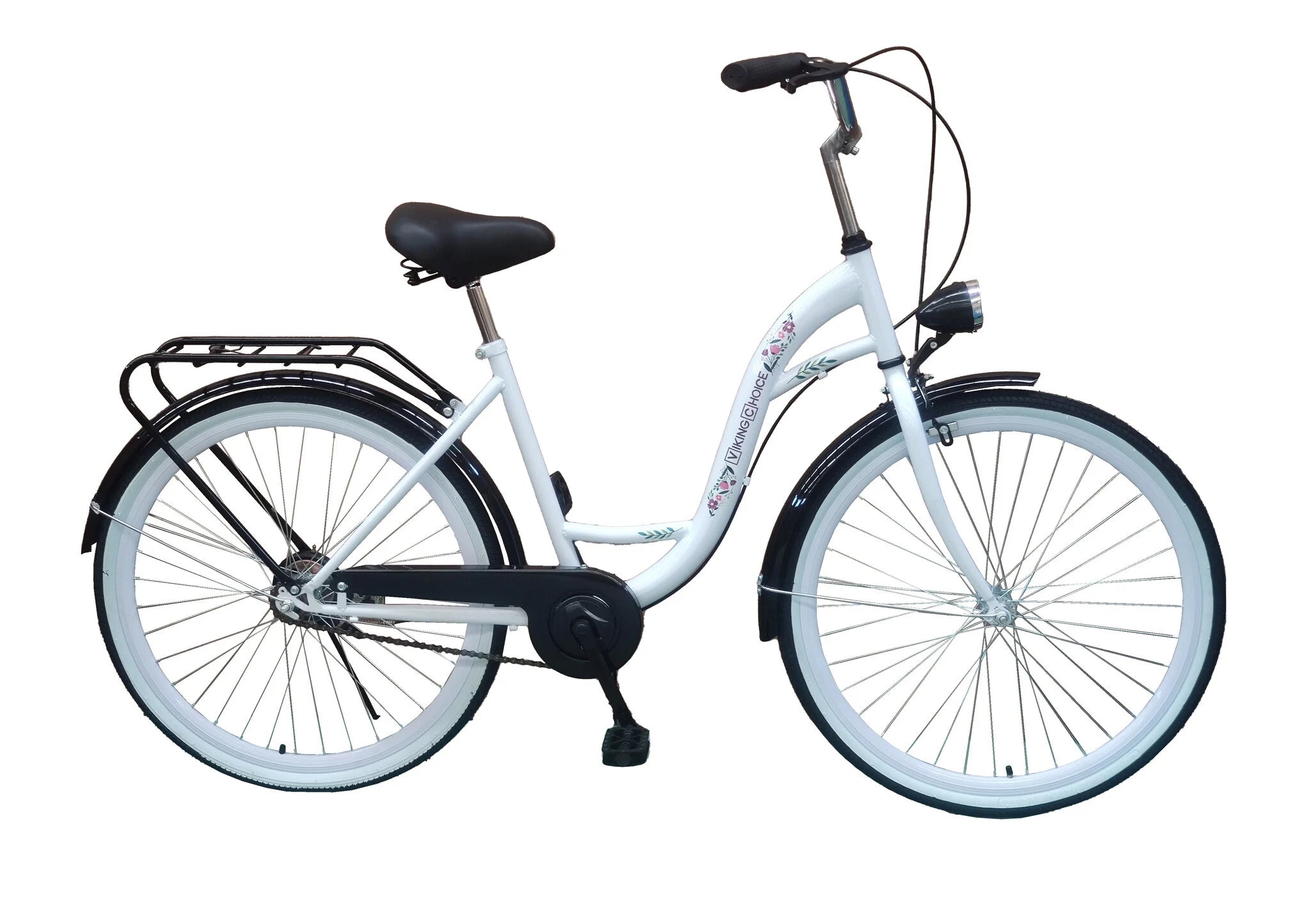 Bicicleta menina 26 polegadas preto e branco