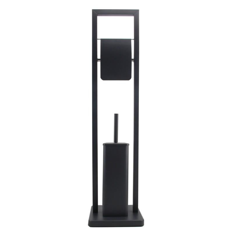 Suporte WC com escova 20 x 80 cm preto