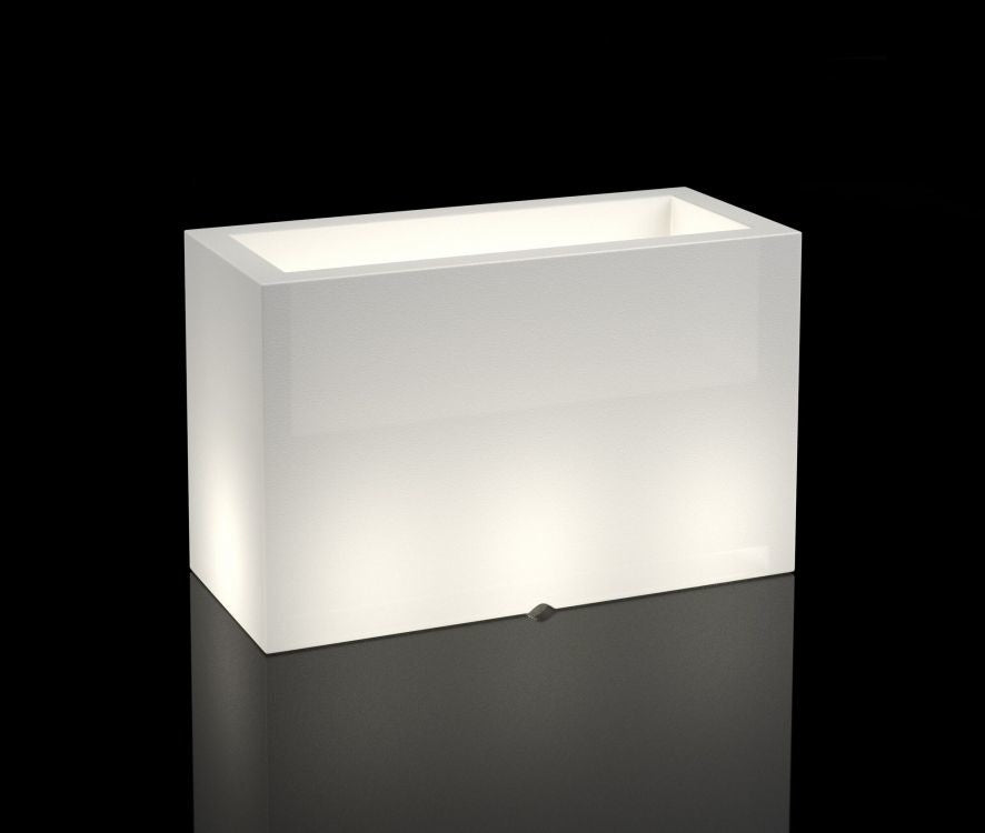 Floreira exterior com iluminação LED 80 x 35 x 50 cm branca