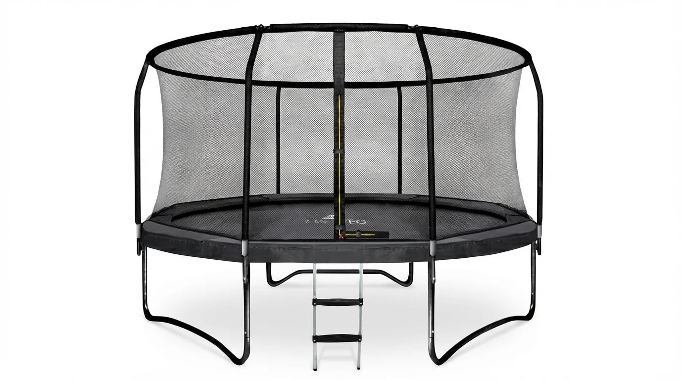 Trampolim com rede e escada 244 cm preto até 50 kg