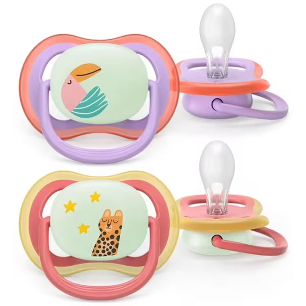 Philips Avent 2 Chupetas Eco UltAir Night 18M+ Rosa