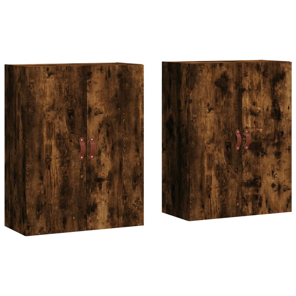 vidaXL Armários de parede 2 pcs 69,5x34x90 cm carvalho fumado