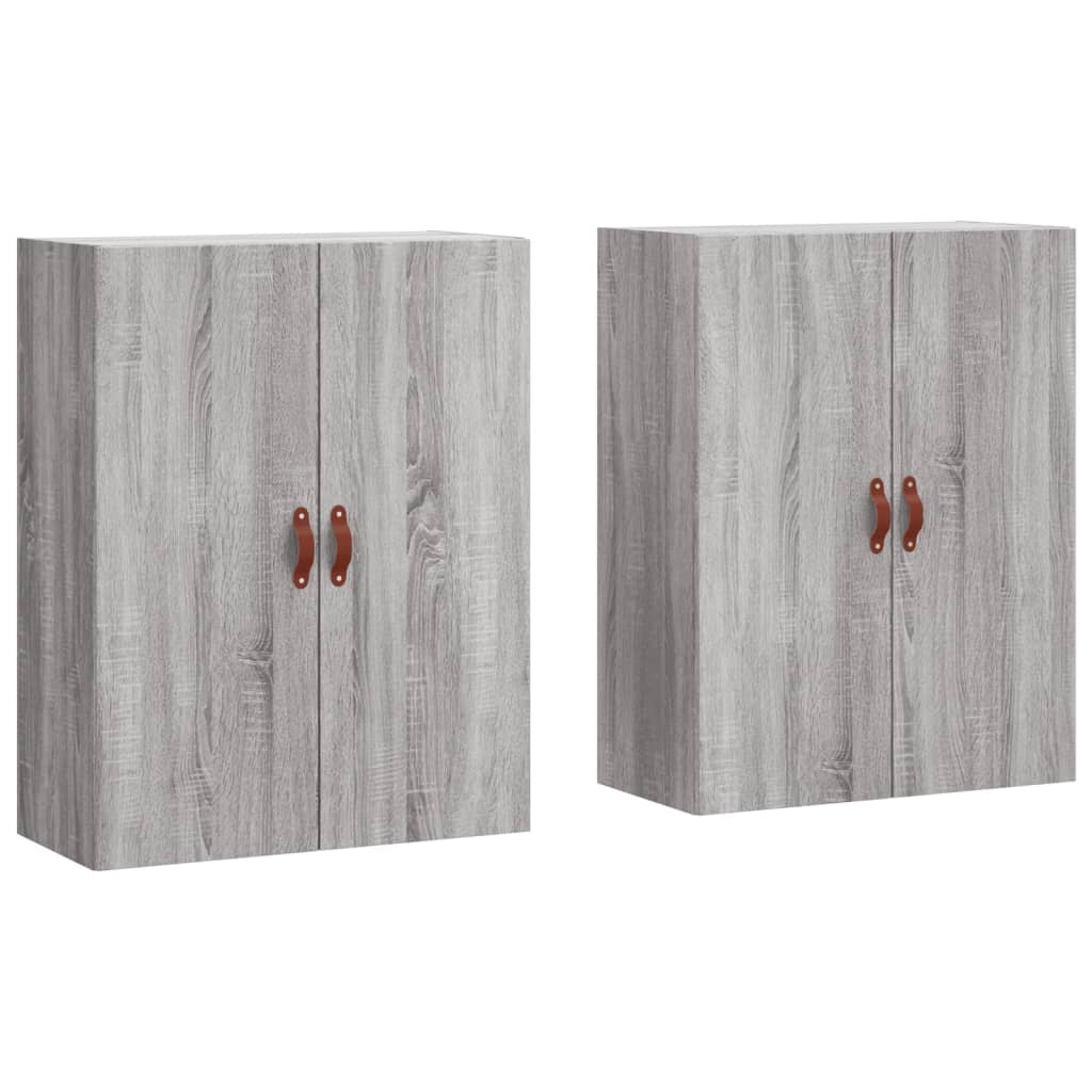 vidaXL Armários de parede 2 pcs 69,5x34x90 cm cinzento sonoma