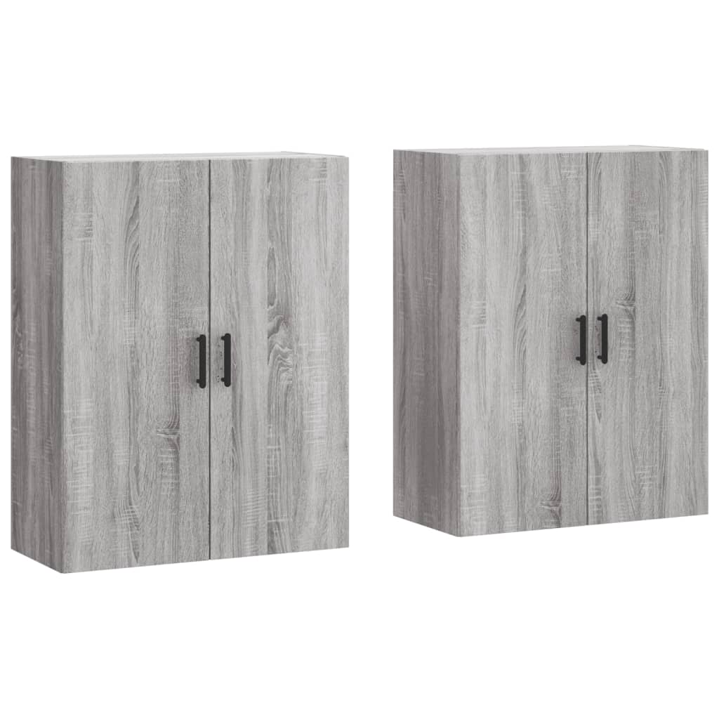 vidaXL Armários de parede 2 pcs 69,5x34x90 cm cinzento sonoma