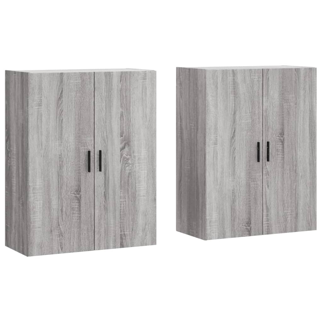 vidaXL Armários de parede 2 pcs 69,5x34x90 cm cinzento sonoma