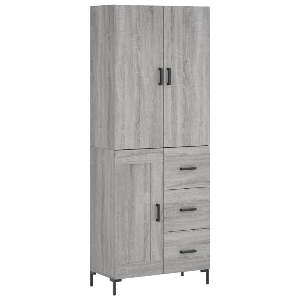 vidaXL Armário alto 69,5x34x180 cm derivados de madeira sonoma cinza