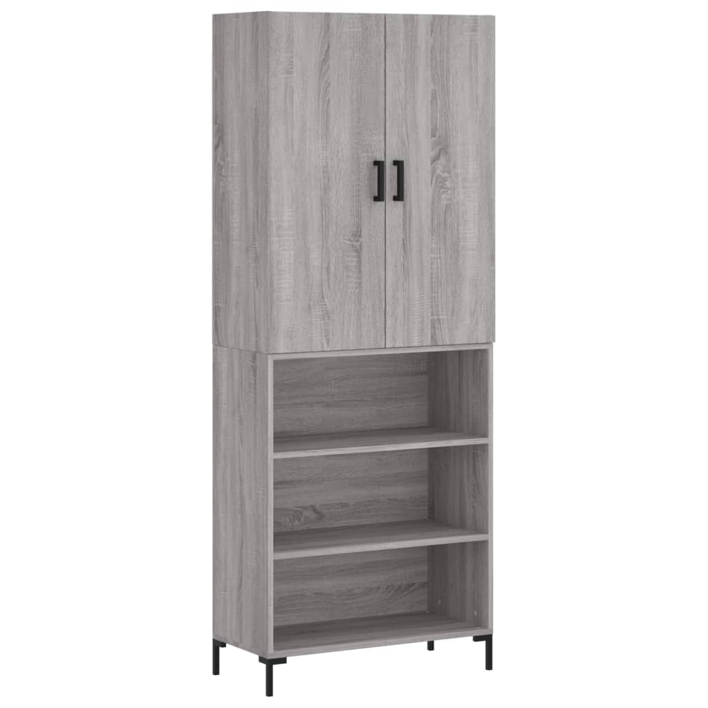 vidaXL Armário alto 69,5x34x180 cm derivados de madeira sonoma cinza