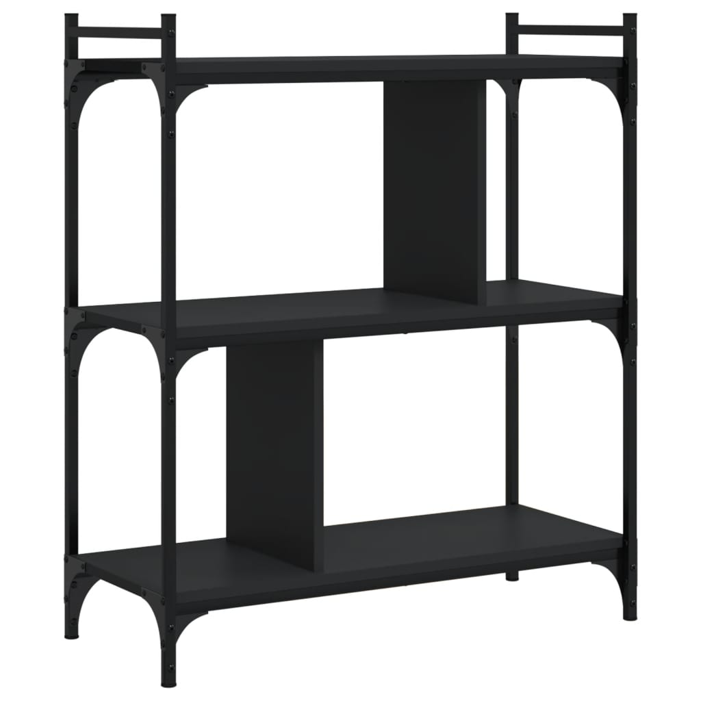 vidaXL Estante c/ 3 prateleiras 76x32x88 cm derivados madeira preto