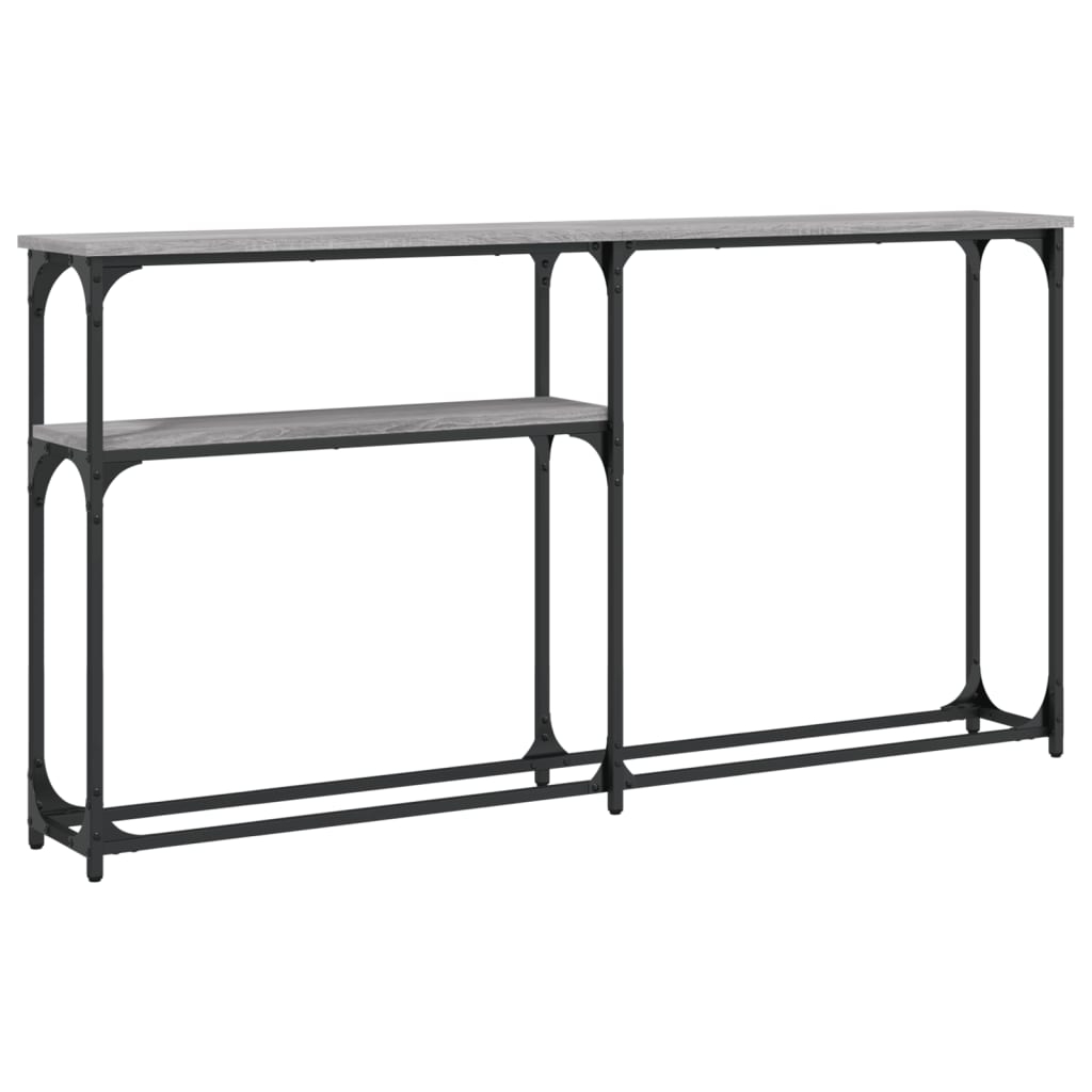 vidaXL Mesa consola 145x22,5x75cm derivados de madeira cinzento sonoma