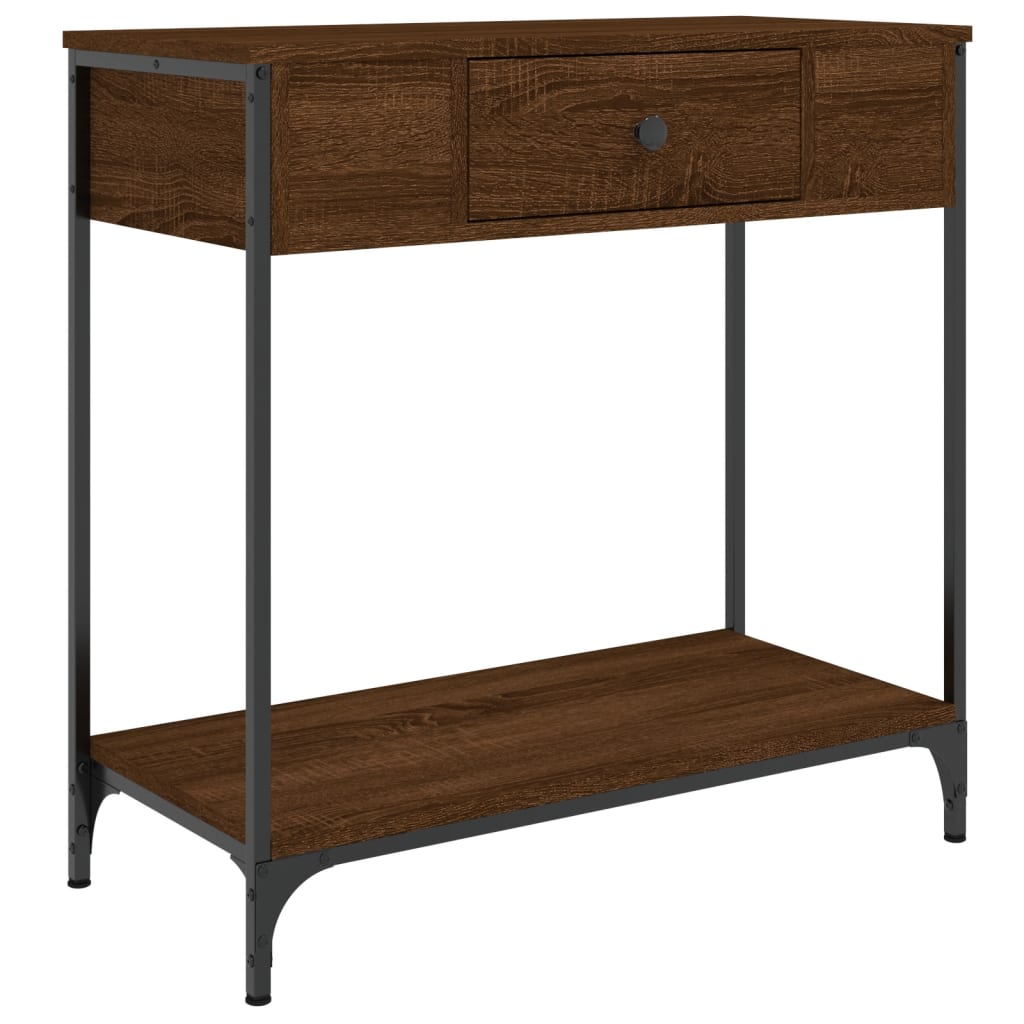 vidaXL Mesa consola 75x34,5x75 cm derivados madeira carvalho castanho