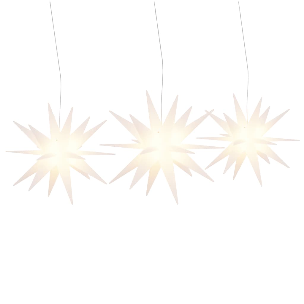 vidaXL Luzes de Natal com LEDs 3 pcs dobrável branco
