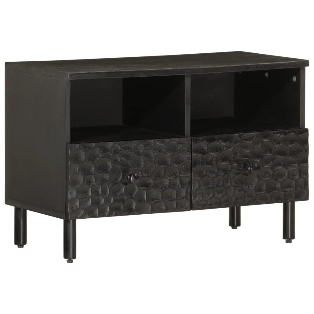 vidaXL Móvel de TV 70x33x46 cm madeira de mangueira maciça preto