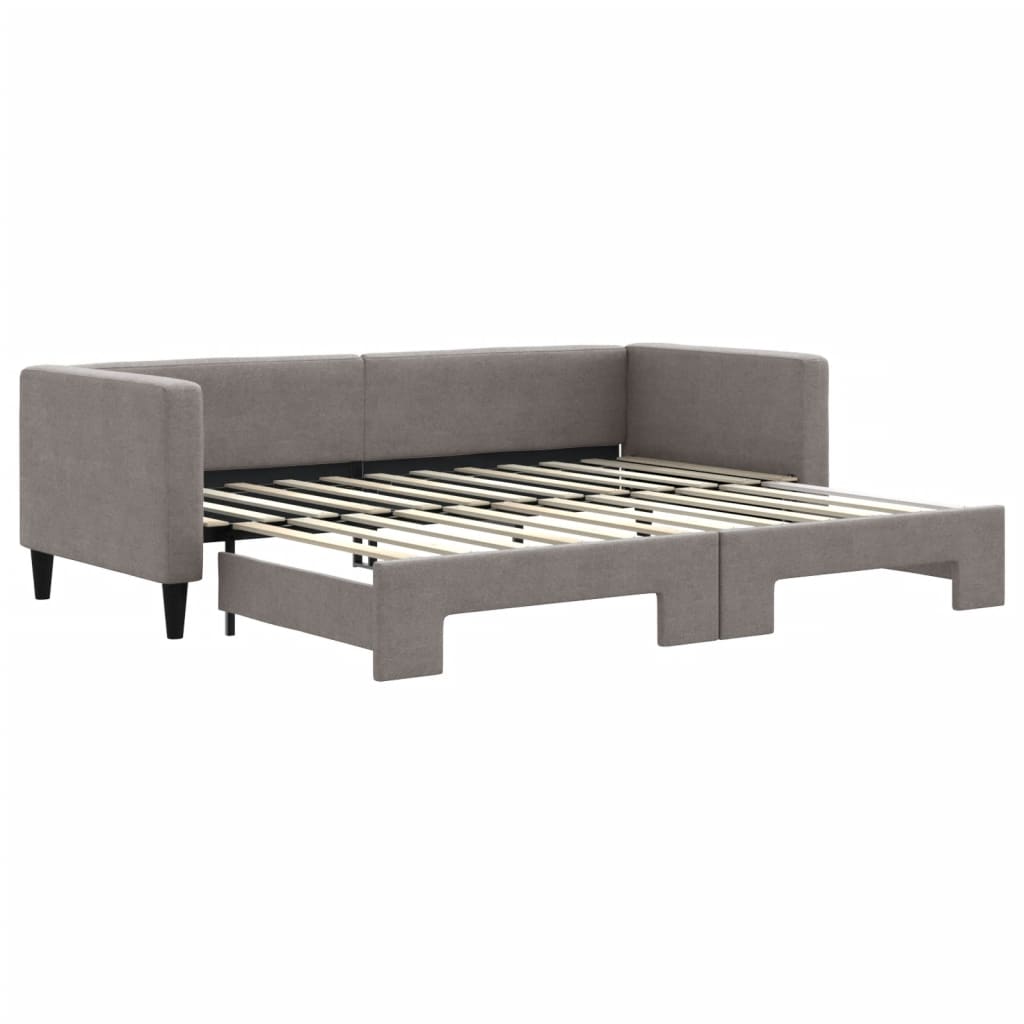 vidaXL Sofá-cama com gavetão 80x200 cm tecido cinzento-acastanhado