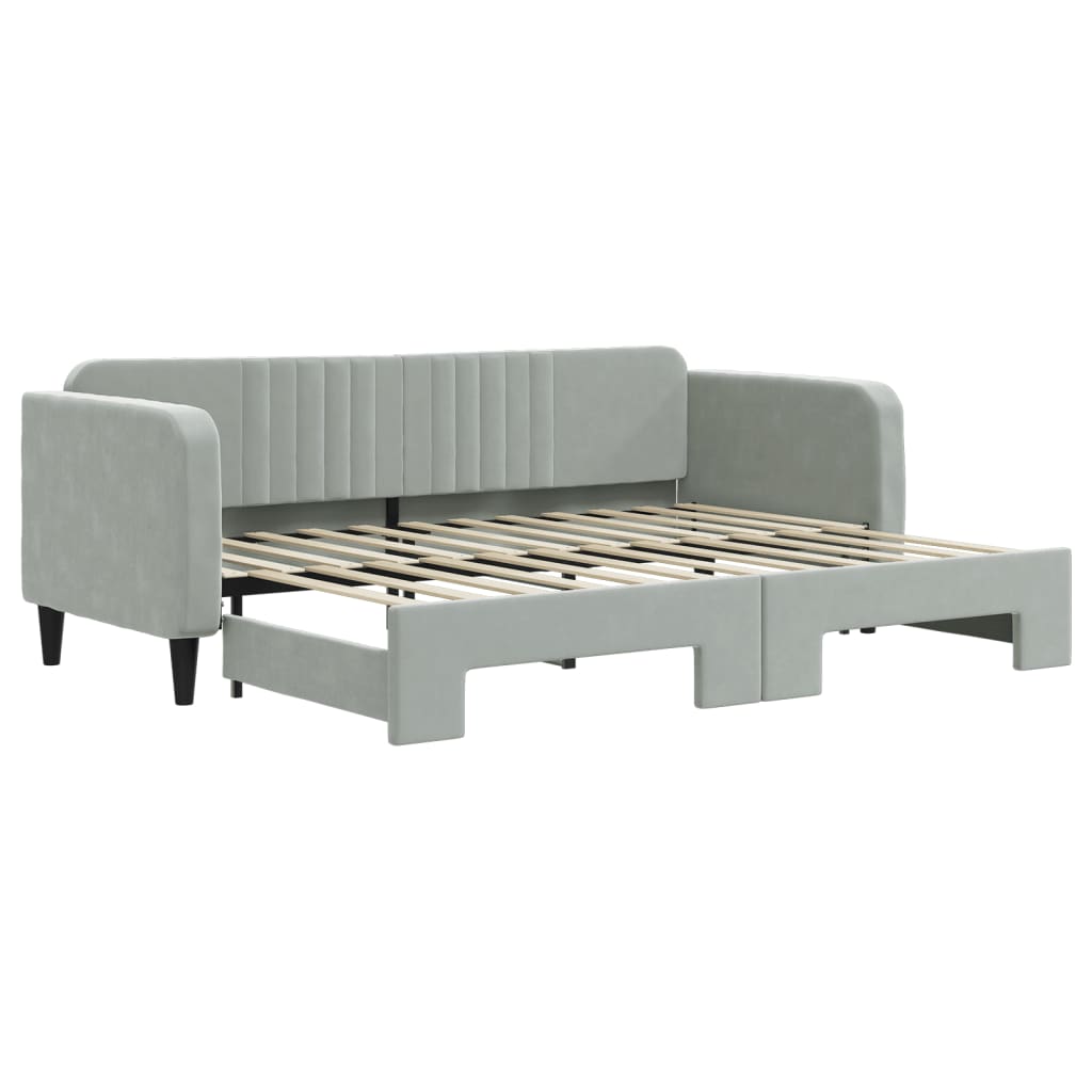 vidaXL Sofá-cama com gavetão 80x200 cm veludo cinzento-claro