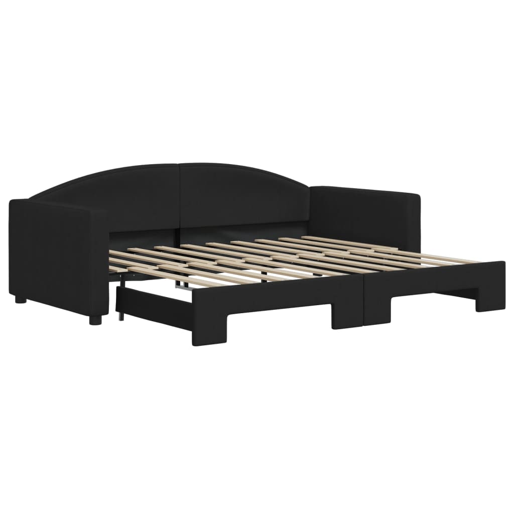 vidaXL Sofá-cama com gavetão 90x190 cm tecido preto