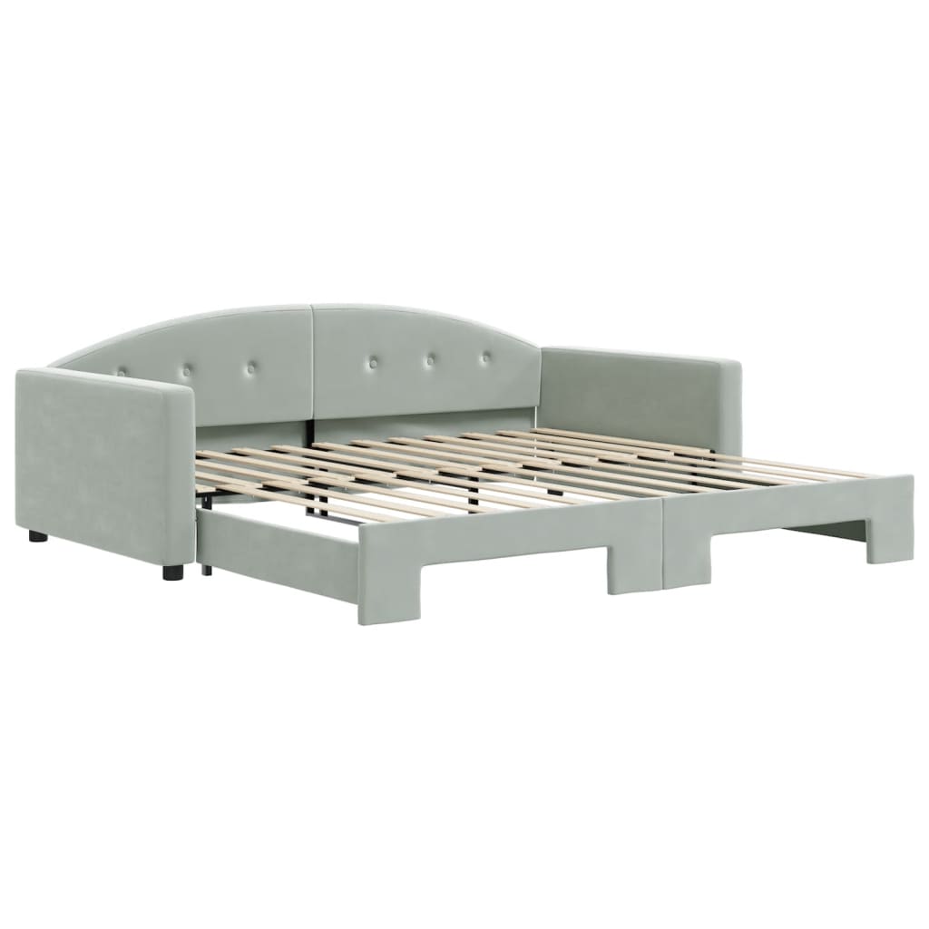 vidaXL Sofá-cama com gavetão 100x200 cm veludo cinzento-claro