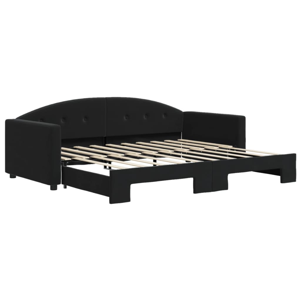 vidaXL Sofá-cama com gavetão 90x190 cm veludo preto