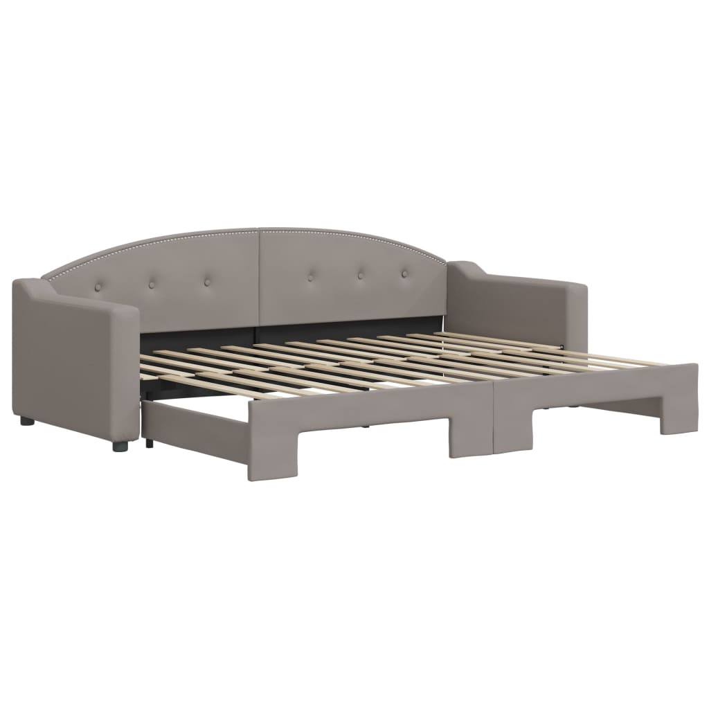 vidaXL Sofá-cama com gavetão 80x200 cm tecido cinzento-acastanhado