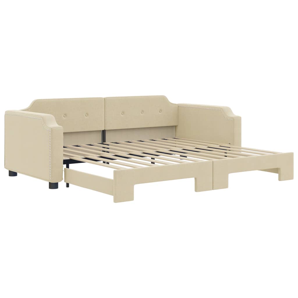 vidaXL Sofá-cama com gavetão 100x200 cm tecido cor creme