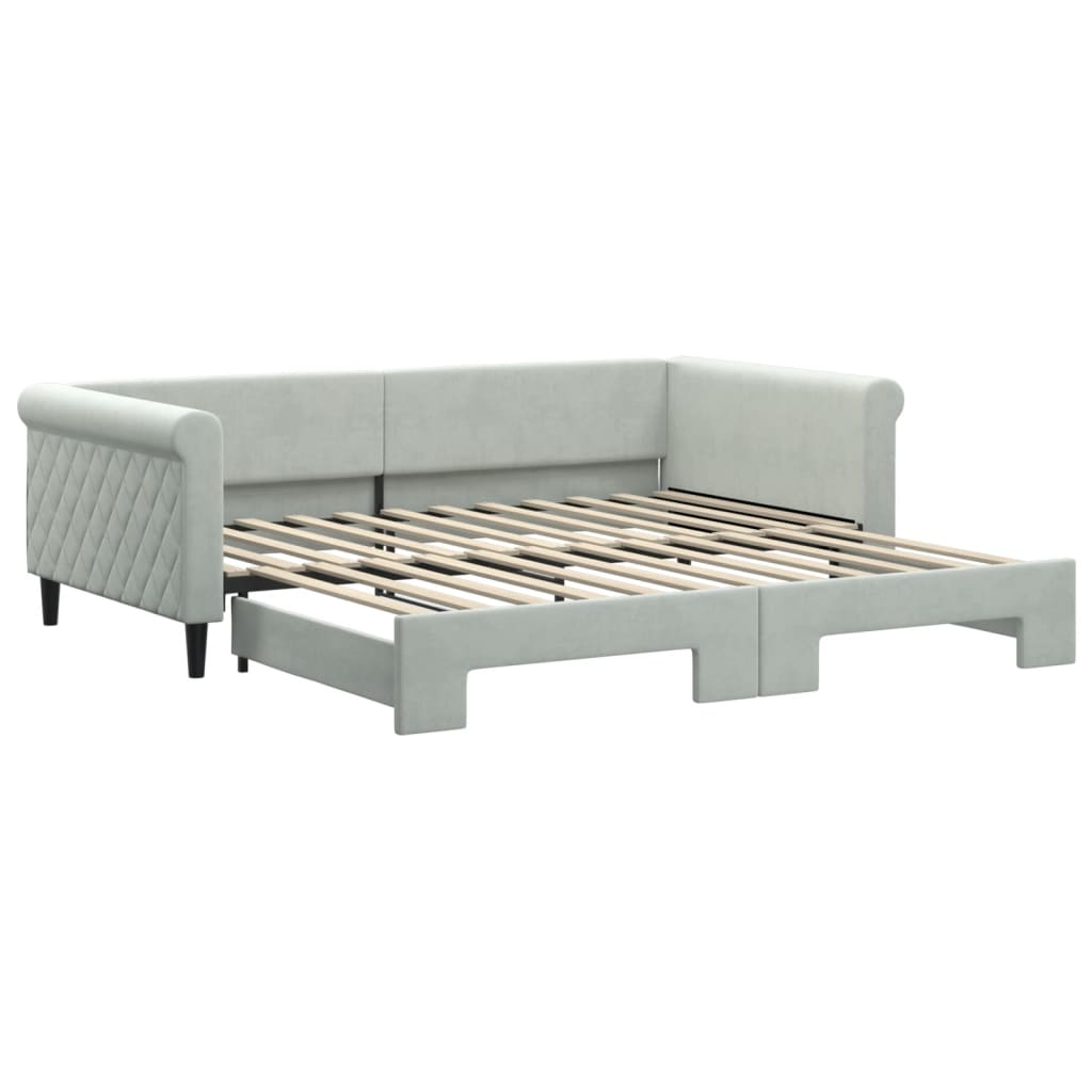 vidaXL Sofá-cama com gavetão 100x200 cm veludo cinzento-claro