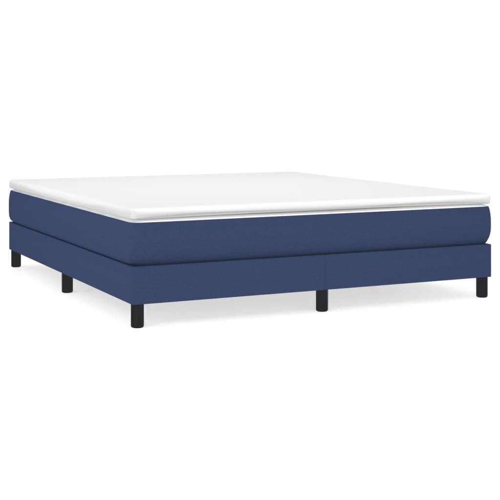 vidaXL Cama com molas/colchão 180x200 cm tecido azul