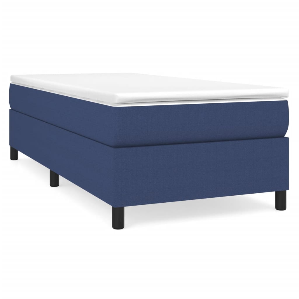 vidaXL Cama com molas/colchão 80x200 cm tecido azul