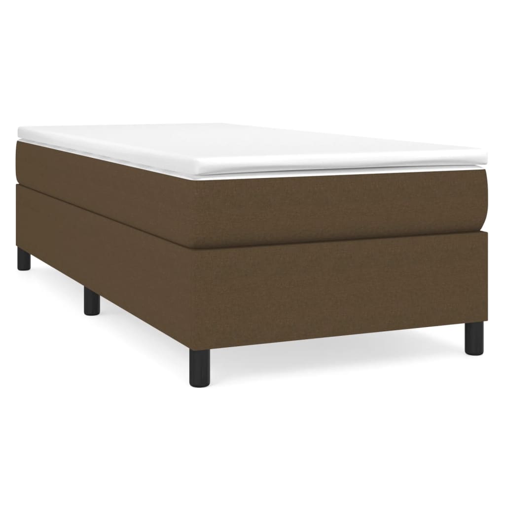 vidaXL Cama com molas/colchão 90x190 cm tecido castanho-escuro