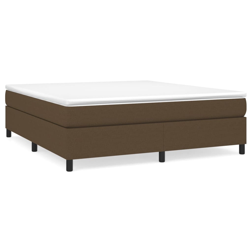vidaXL Cama com molas/colchão 180x200 cm tecido castanho-escuro