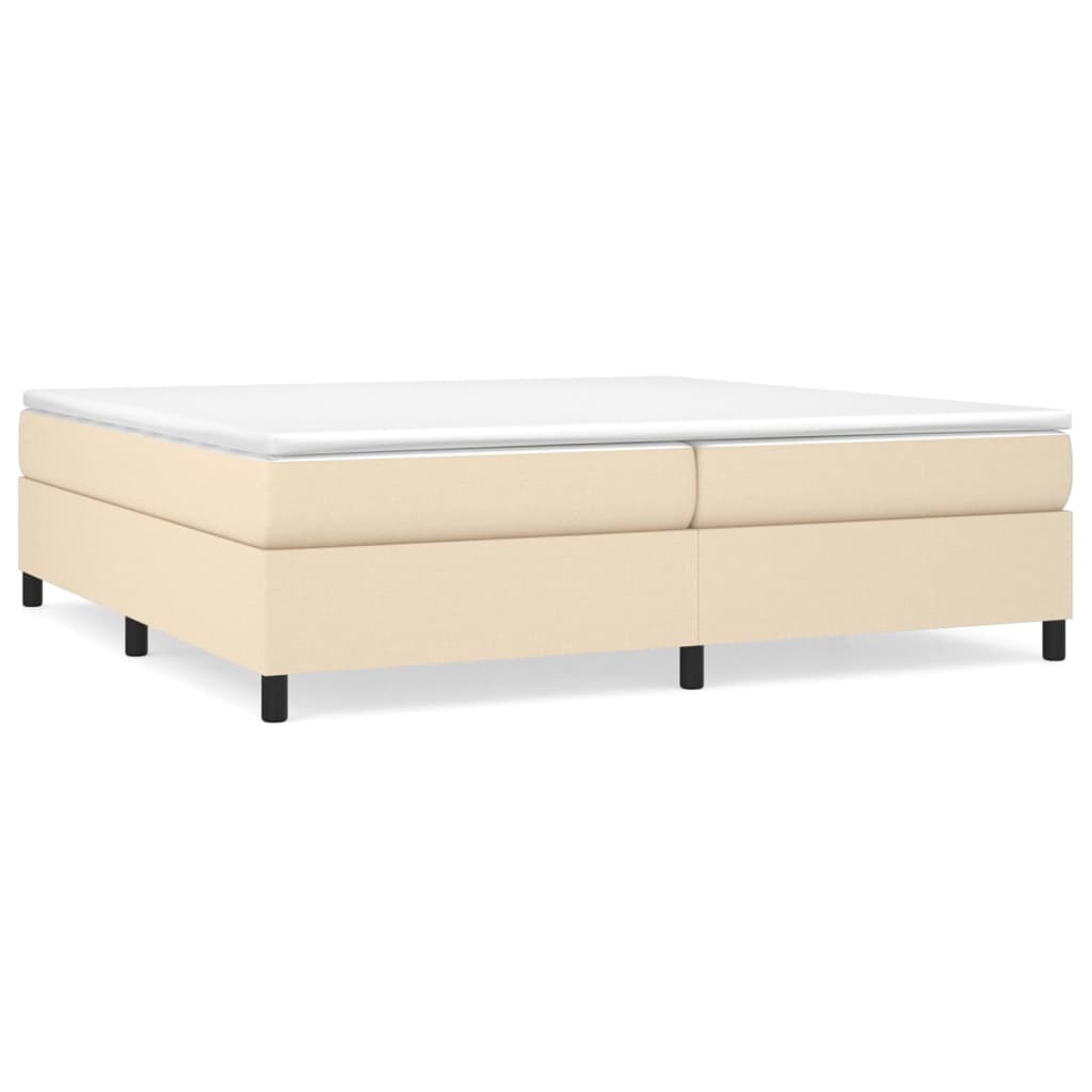 vidaXL Cama com molas/colchão 200x200 cm tecido cor creme