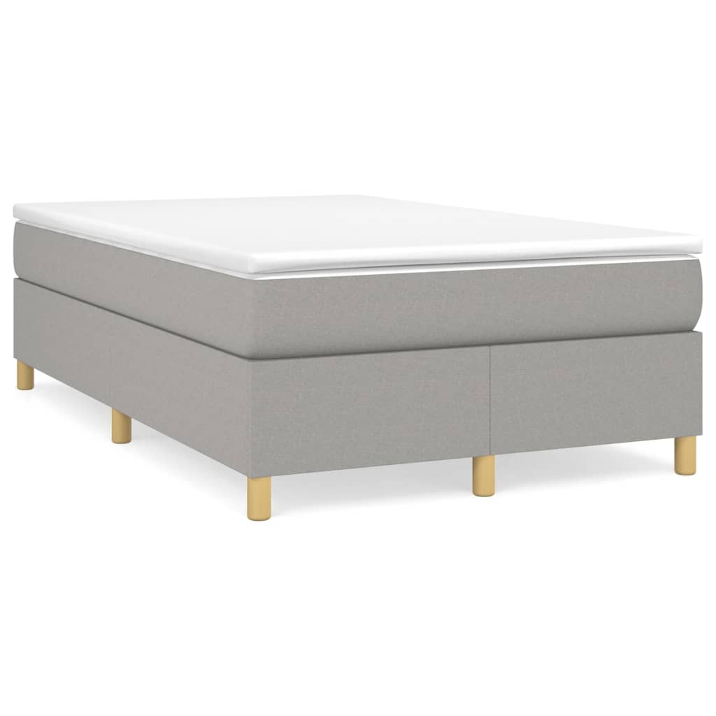 vidaXL Cama com molas/colchão 120x200 cm tecido cinza-claro