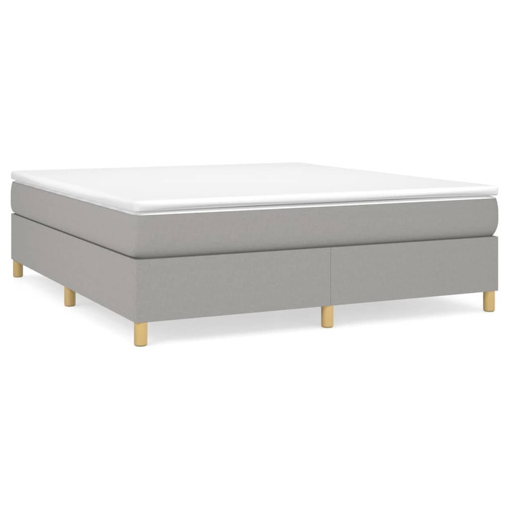vidaXL Cama com molas/colchão 180x200 cm tecido cinzento-claro