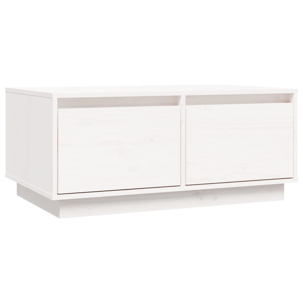 vidaXL Mesa de centro 80x50x35 cm madeira de pinho maciça branco