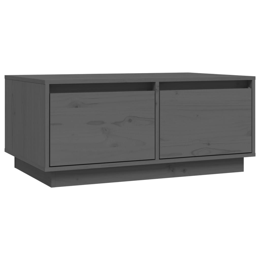 vidaXL Mesa de centro 80x50x35 cm madeira de pinho maciça cinzento