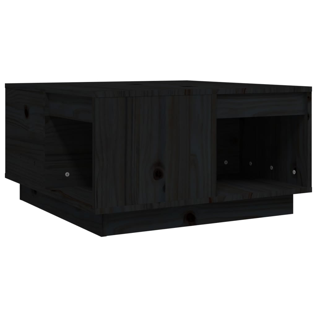 vidaXL Mesa de centro 60x61x32,5 cm madeira de pinho maciça preto