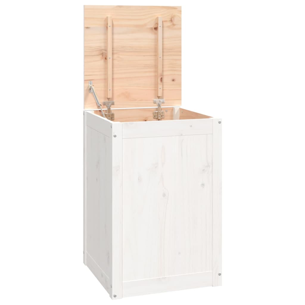 vidaXL Caixa para roupa 44x44x66 cm madeira de pinho maciça branco