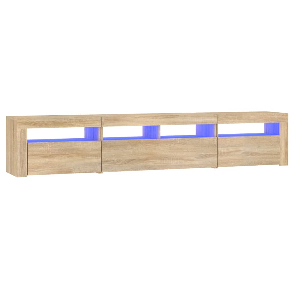 vidaXL Móvel de TV com luzes LED 210x35x40 cm carvalho sonoma