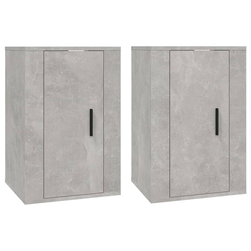 vidaXL Móveis de TV de parede 2 pcs 40x34,5x60 cm cinzento-cimento