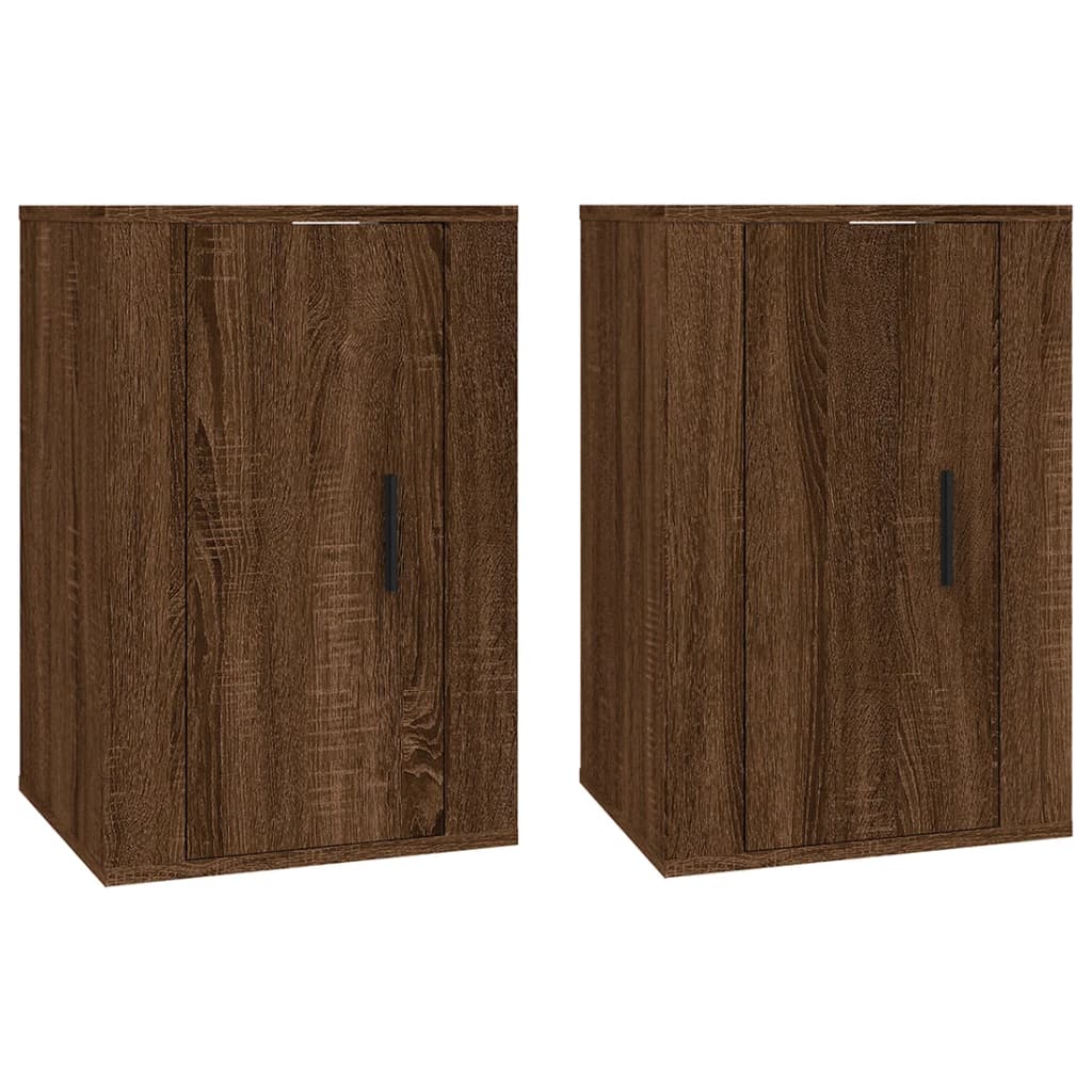 vidaXL Móveis de TV de parede 2 pcs 40x34,5x60 cm carvalho castanho