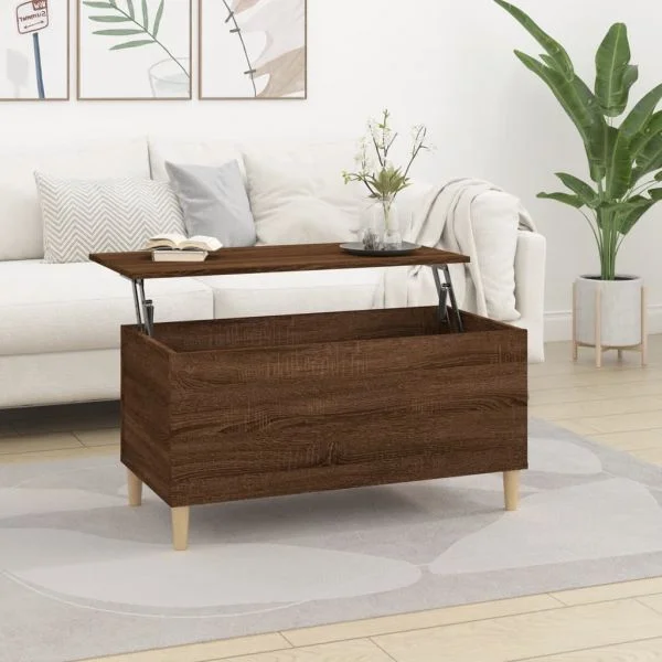 Mesa Centro 90x44,5x45 cm Derivados Madeira Carvalho Castanho - 819587
