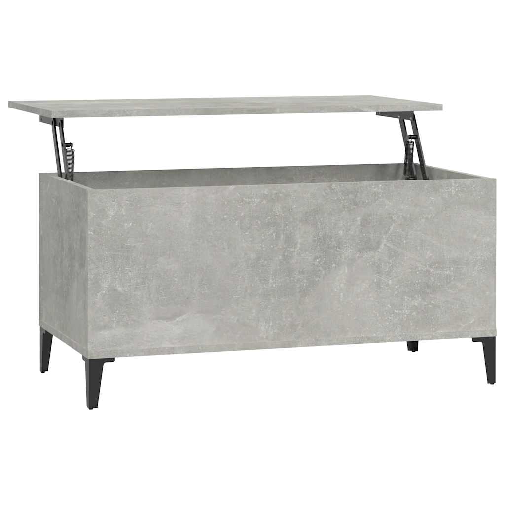 vidaXL Mesa de centro 90x44,5x45 derivados de madeira cinzento cimento