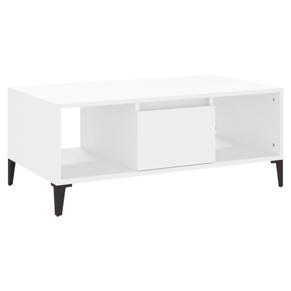 vidaXL Mesa de centro 90x50x36,5 cm derivados de madeira branco