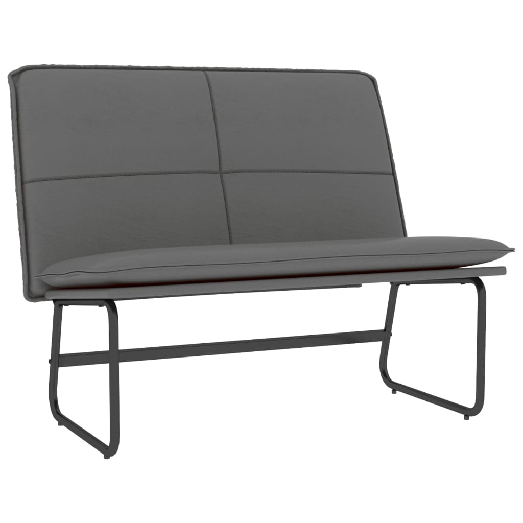vidaXL Banco 100x75x76 cm couro artificial cinzento