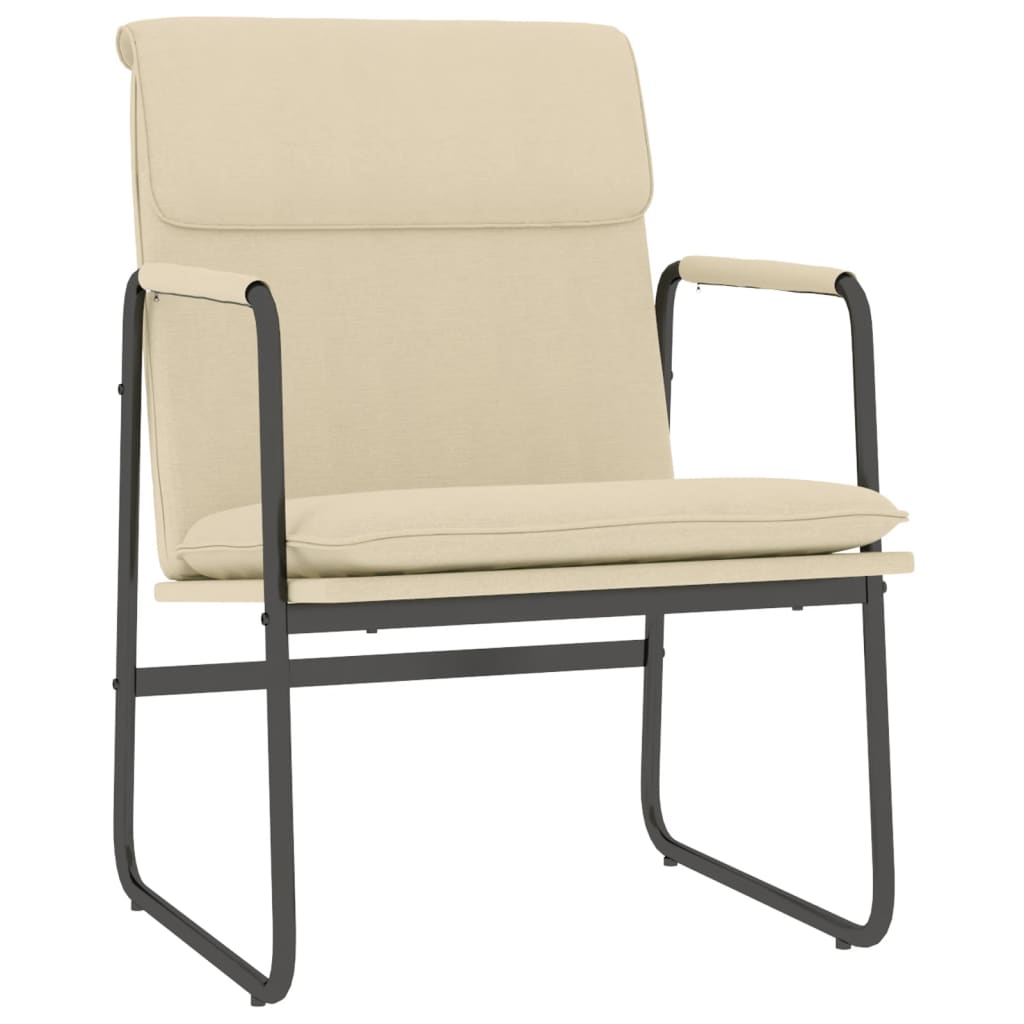 vidaXL Cadeira lounge 55x64x80 cm tecido cor creme