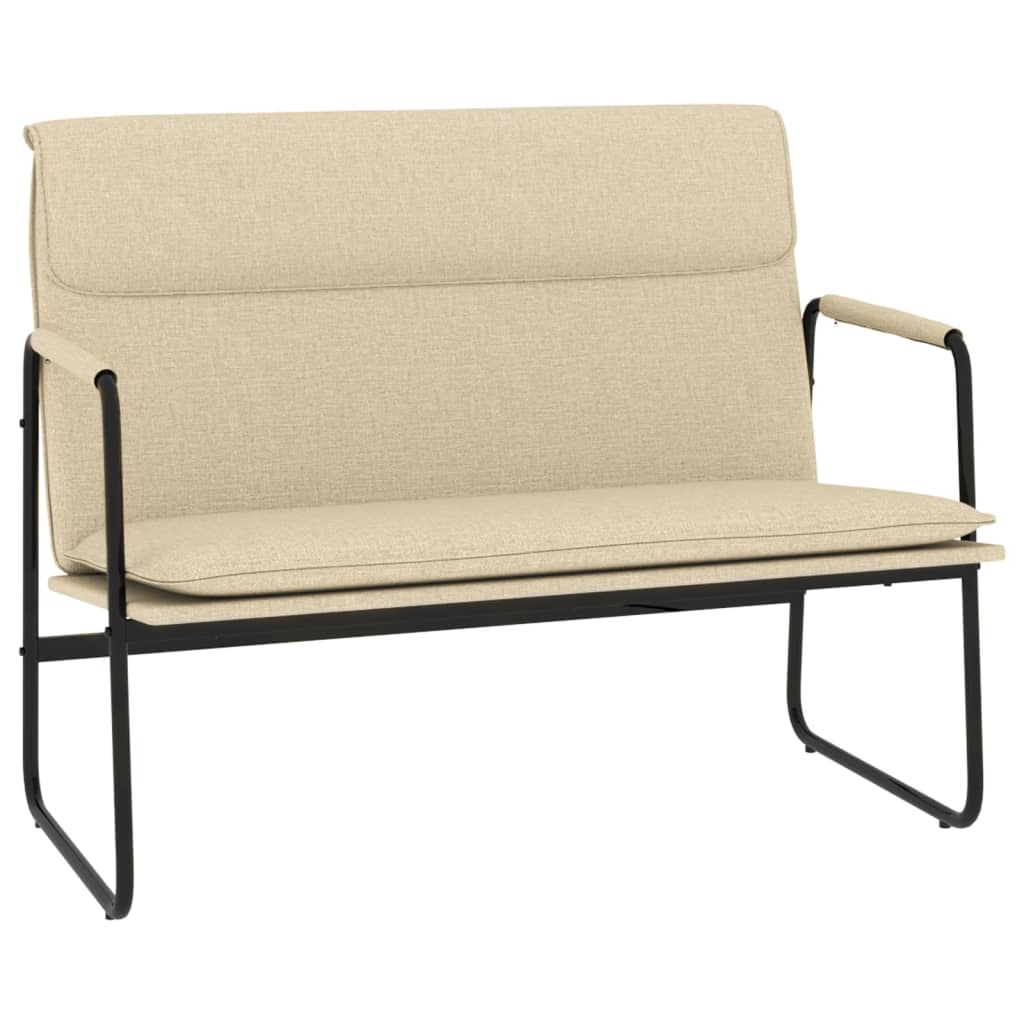 vidaXL Banco 100x64x80 cm tecido cor creme