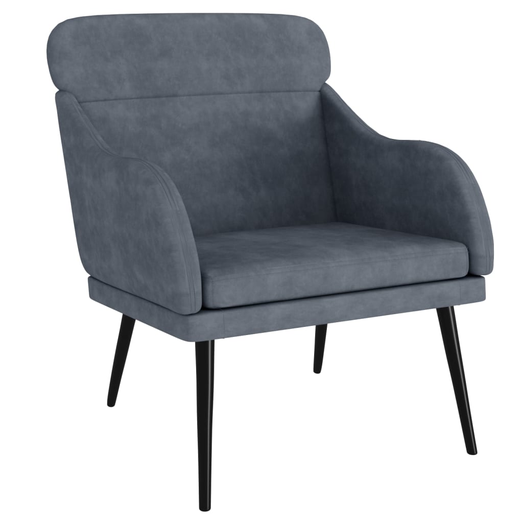 vidaXL Cadeira c/ apoio de braços 63x76x80 cm veludo cinzento-escuro