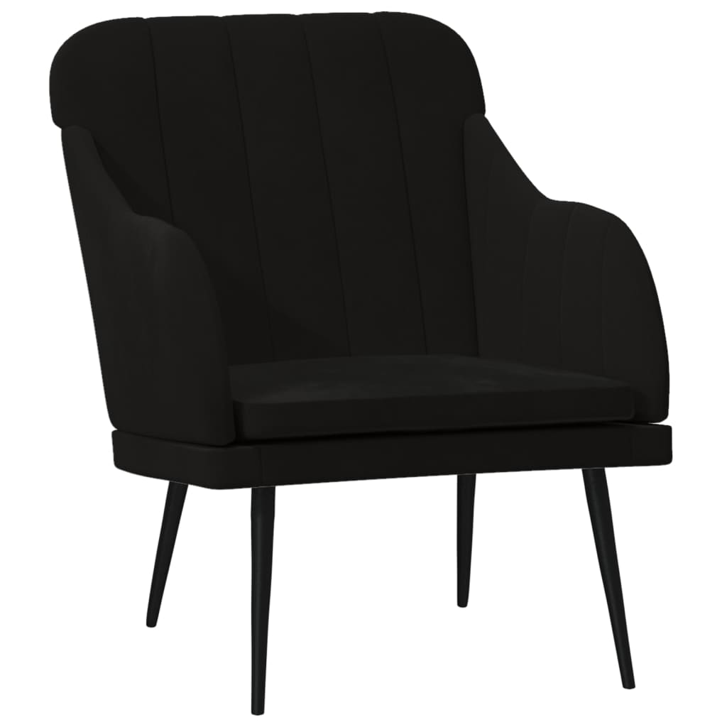 vidaXL Cadeira com apoio de braços 63x76x80 cm veludo preto