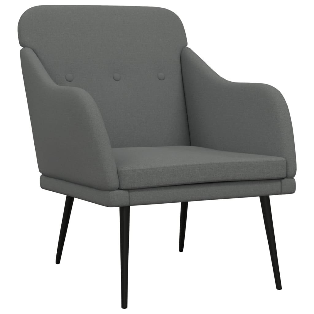vidaXL Cadeira com apoio de braços 63x76x80 cm tecido cinzento-escuro