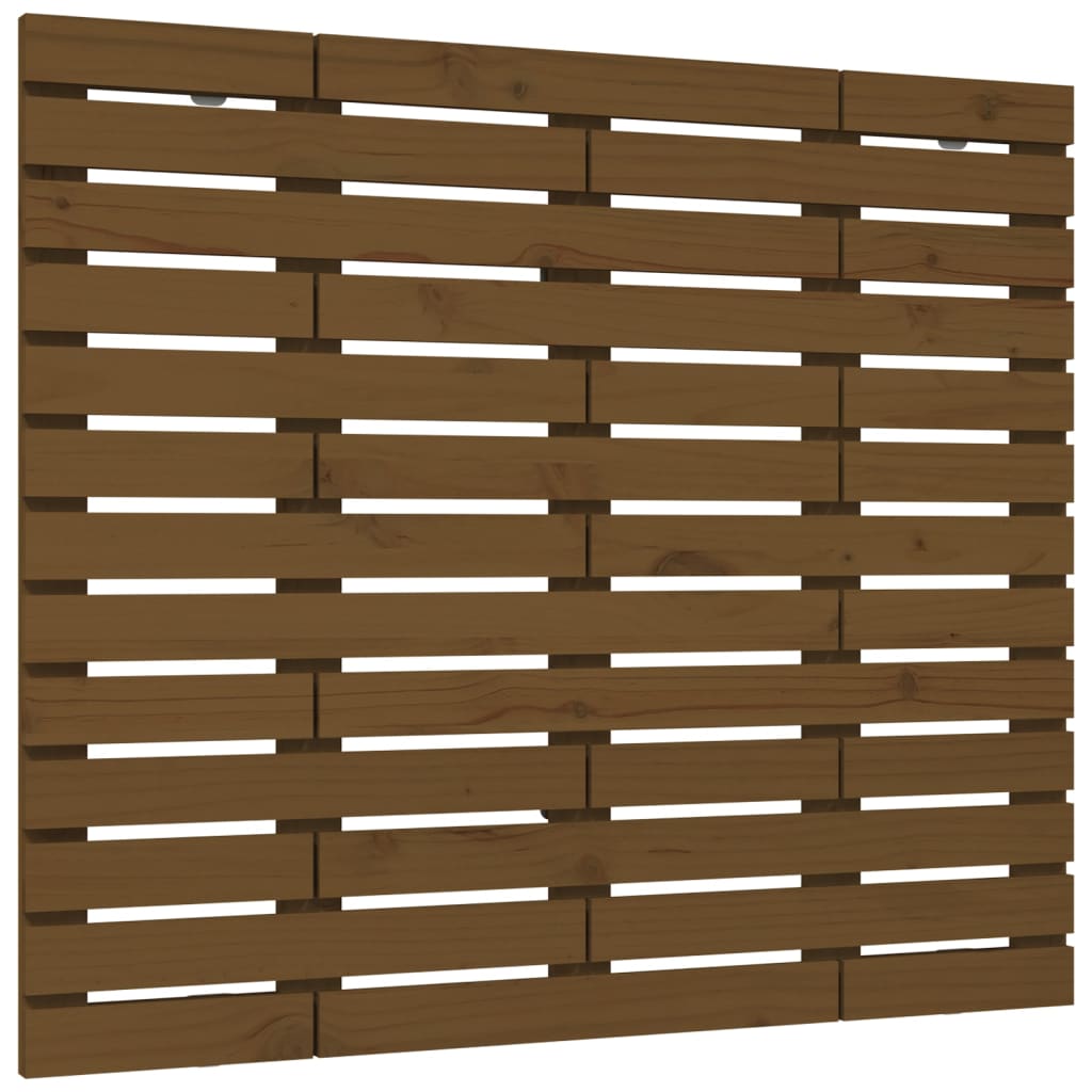 vidaXL Cabeceira de parede 96x3x91,5 cm pinho maciço castanho-mel