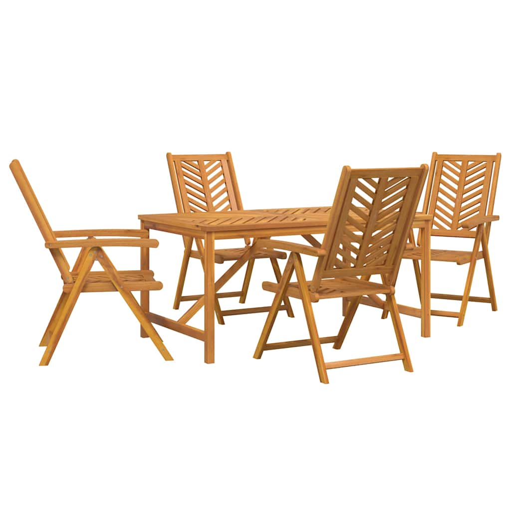 vidaXL Conjunto de Jantar para Jardim 5 pcs Castanho